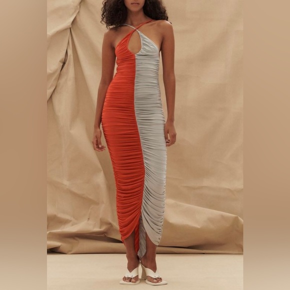 Paris Georgia ruched halterneck maxi dress - Picture 2 of 8